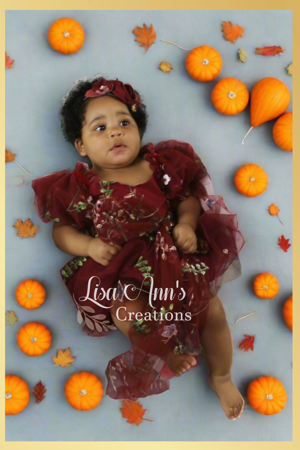 Baby Fall Burgundy Floral Dress