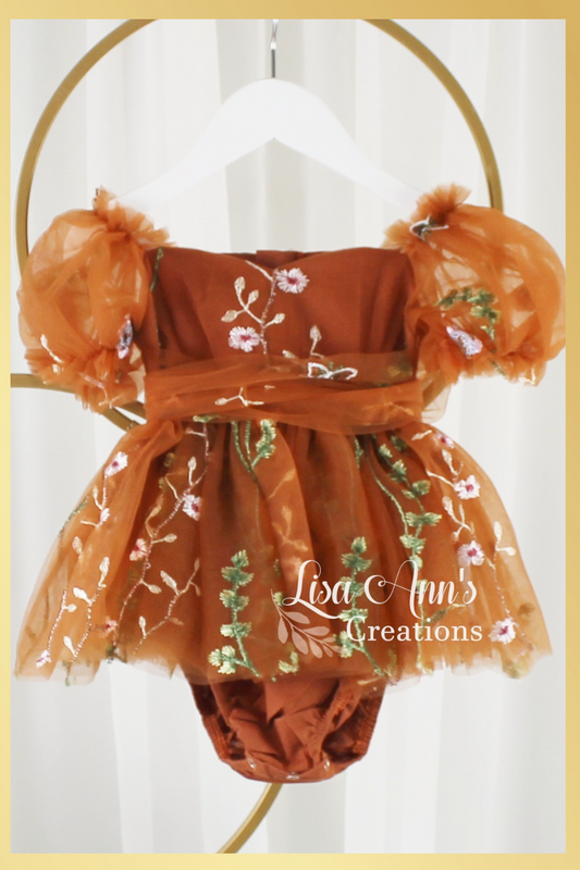 Baby Girl Burnt Orange Floral Dress