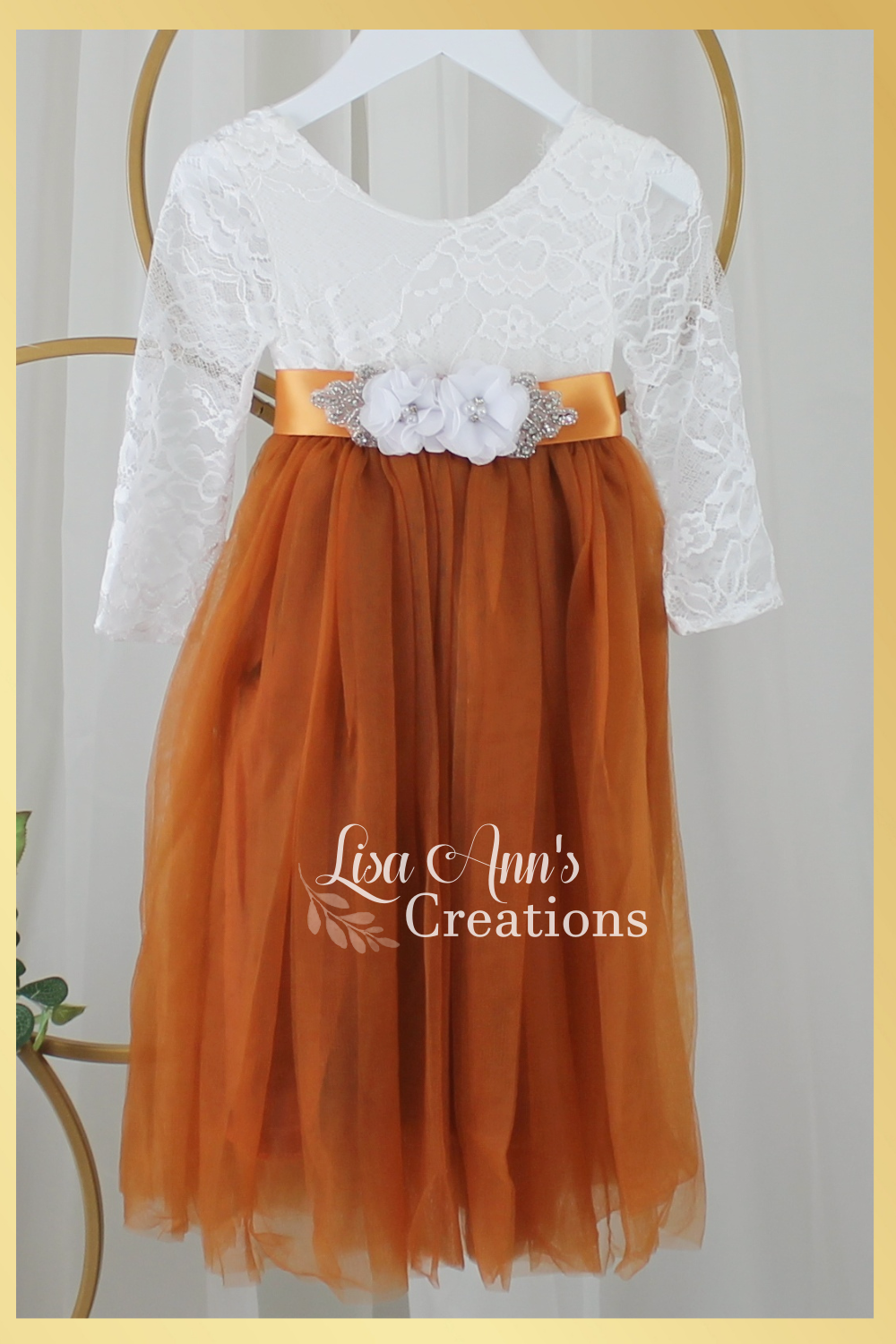 burnt orange flower girl dress