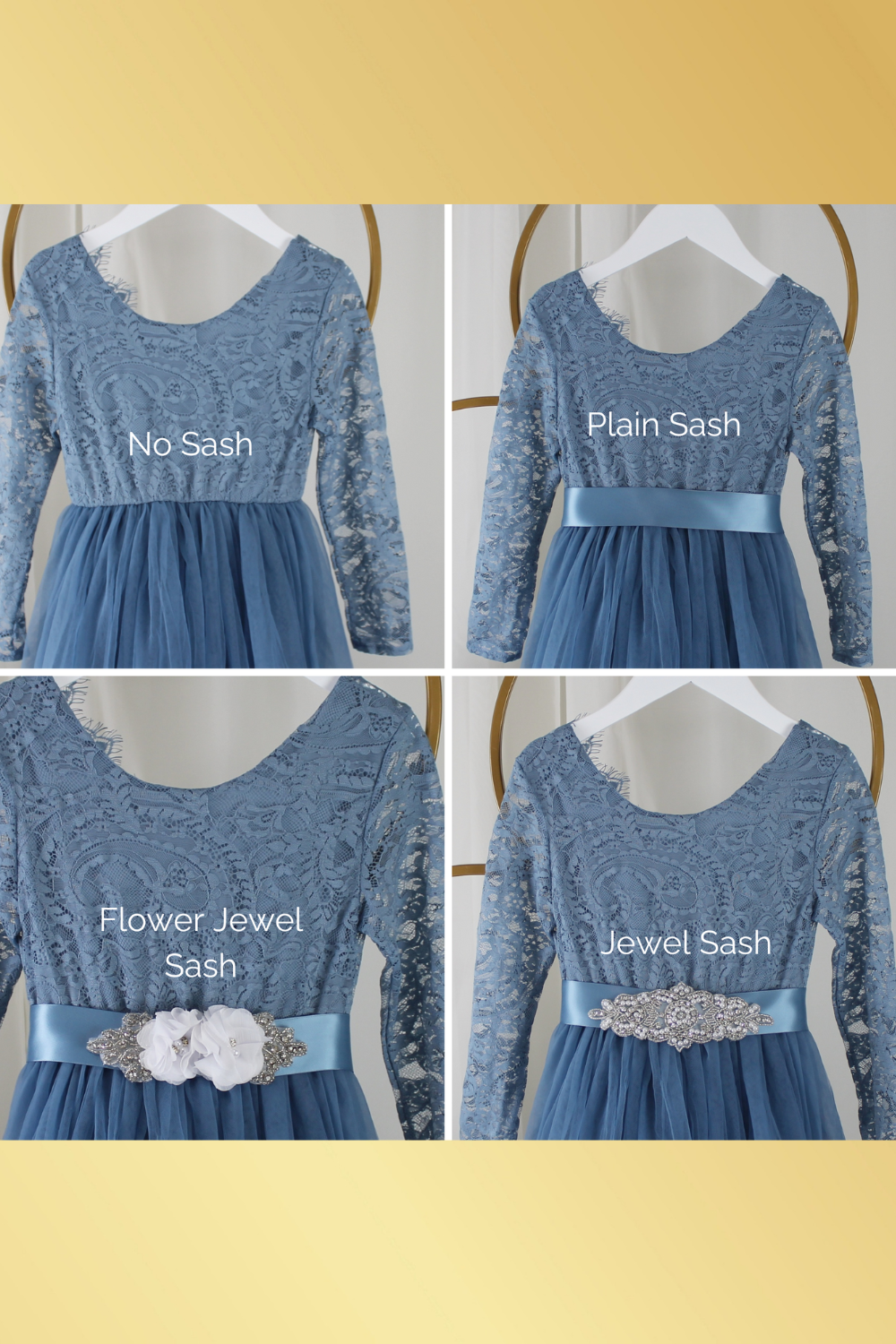 Girls Dusty Blue Christmas Dress