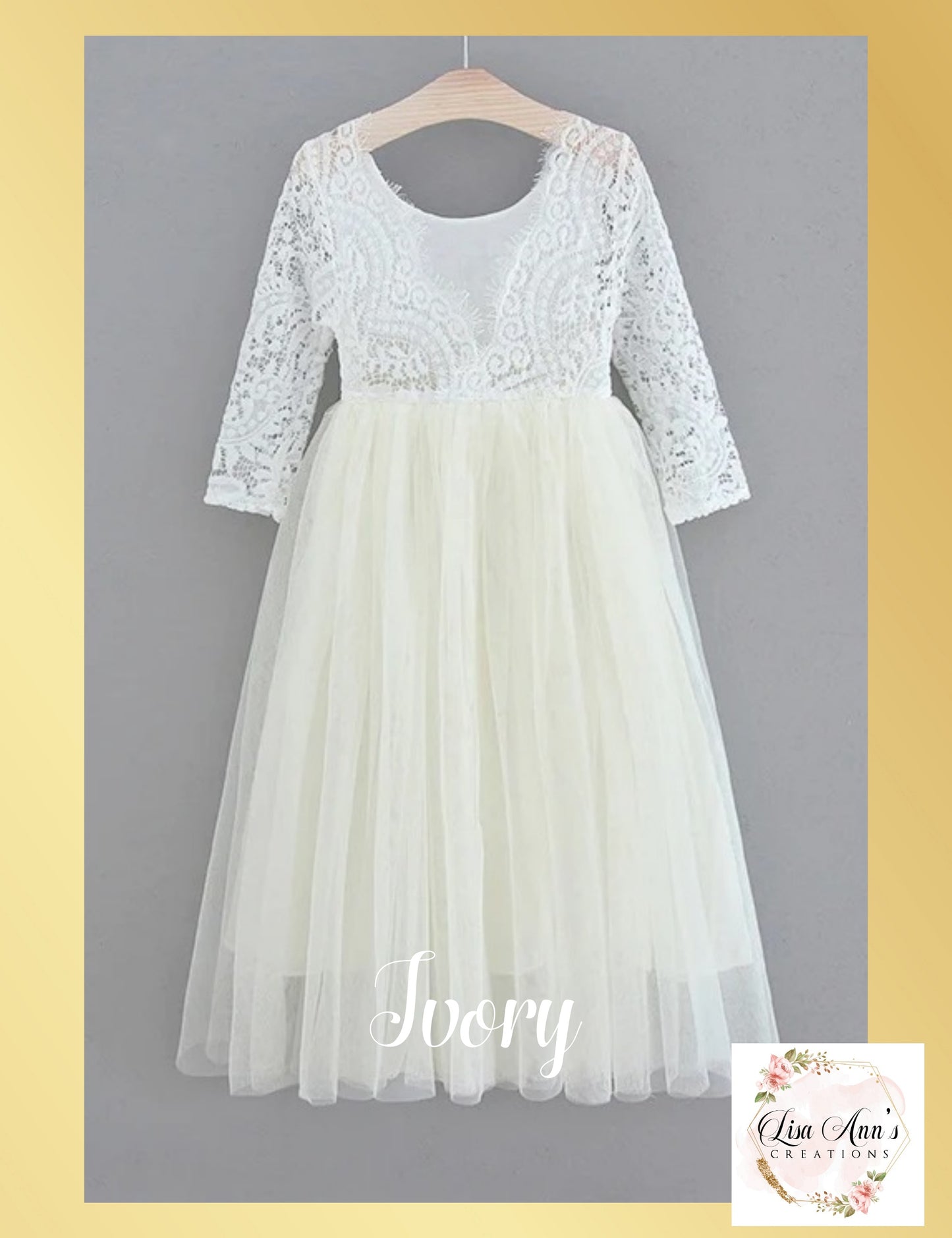 Flower Girl Dress ivory tulle