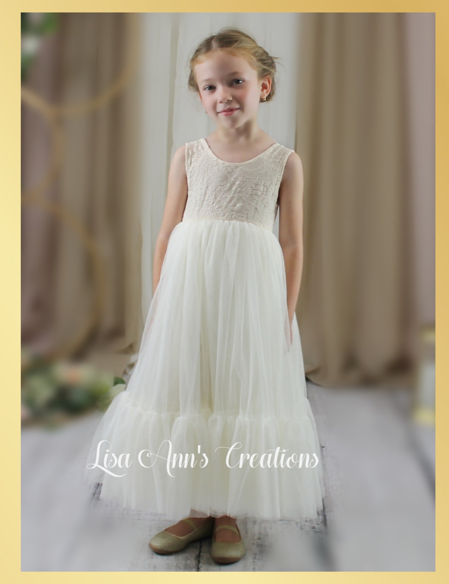 Ivory flower girl dress