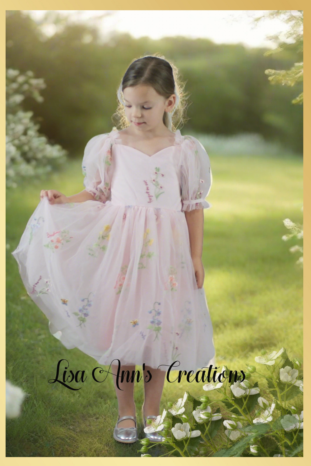 Floral Flower Girl Dress in Light Pink Tulle Girls Dress 24 mos Bodysuit/Dress Floral Flower Girl Dress in Light Pink Tulle Girls Dress 24 mos Bodysuit/Dress