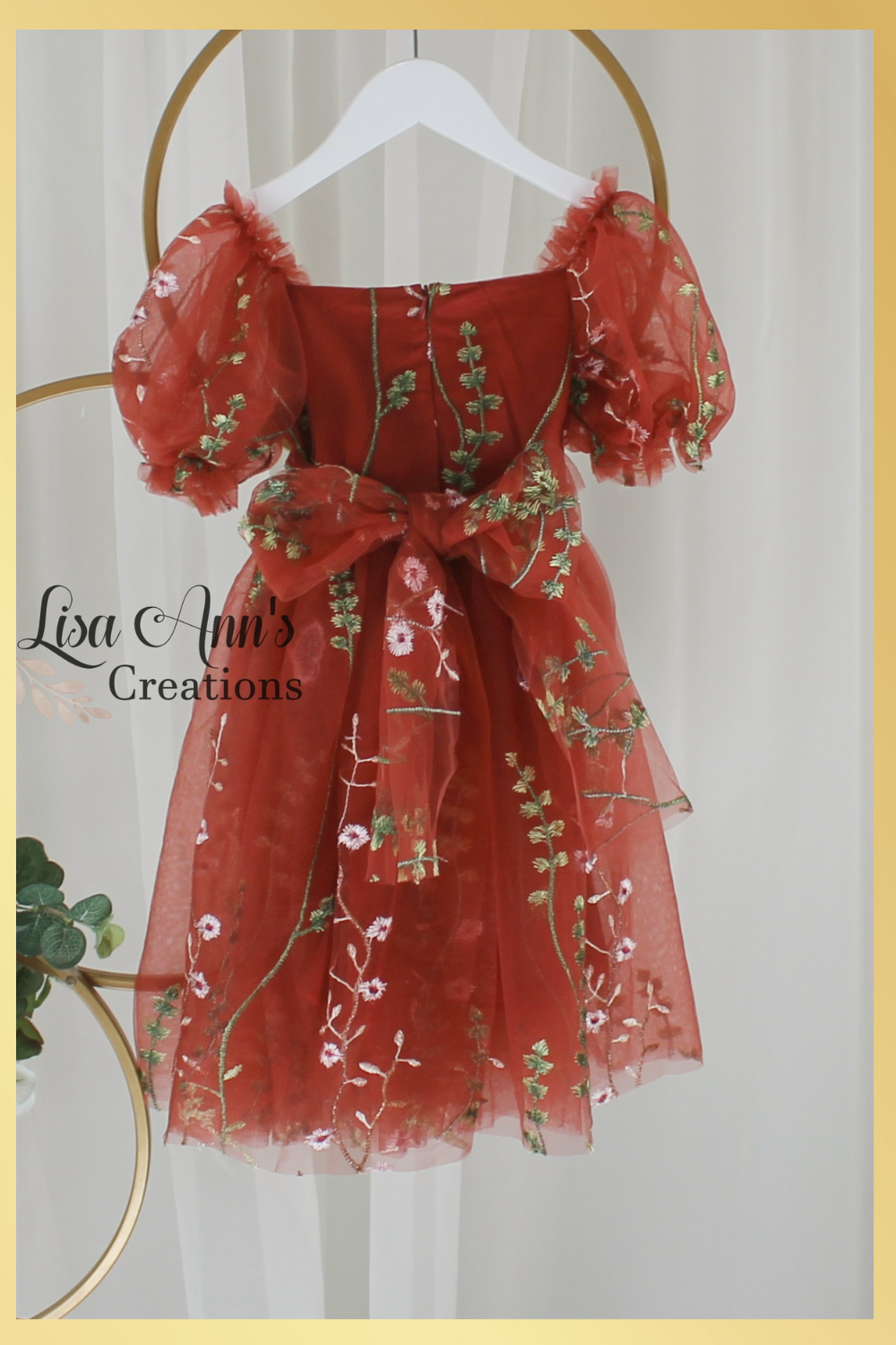 flower girl dresses in rust floral