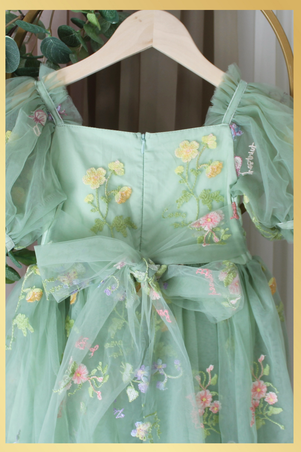 embroidery flower girl dress