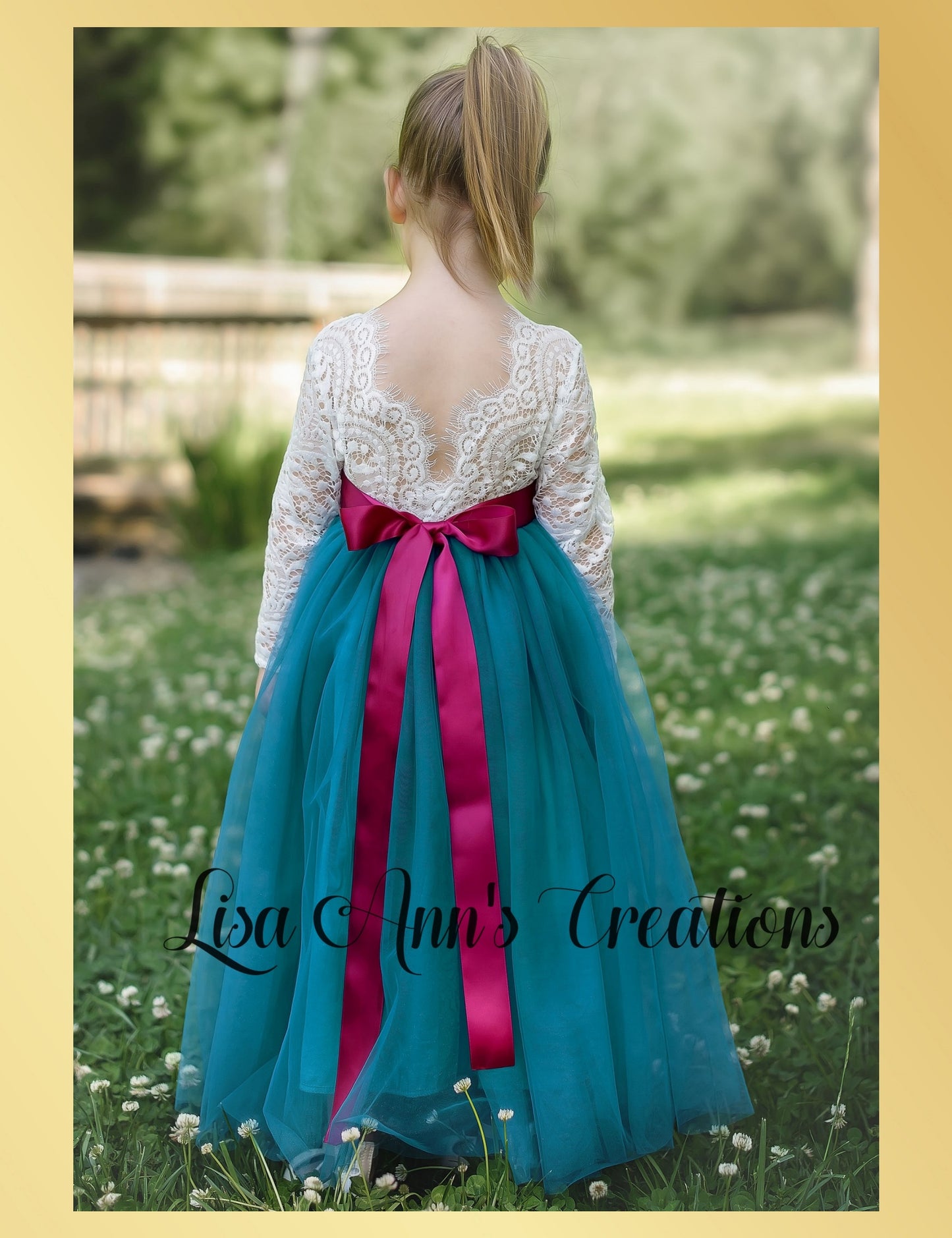 Long sleeve flower girl dress