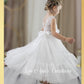 White Flower Girl Dress in lace and tulle