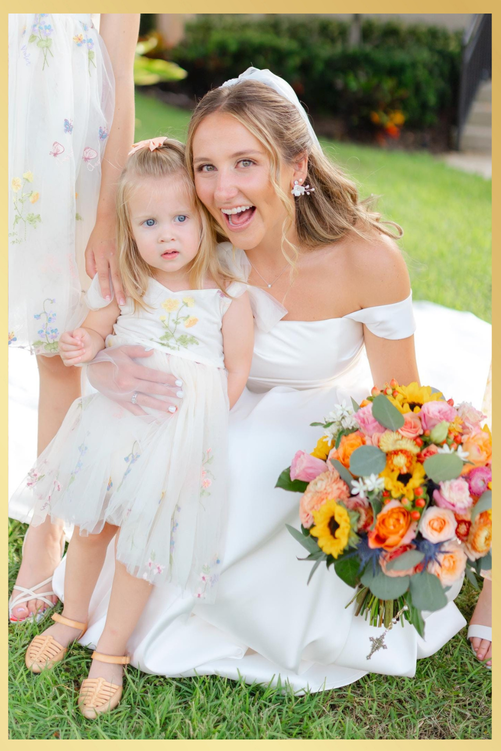 White floral baby girl flower girl dress