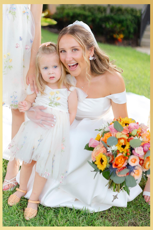 White floral baby girl flower girl dress