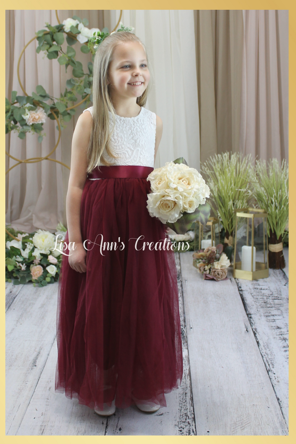 special occasion dress in burgundy tulle