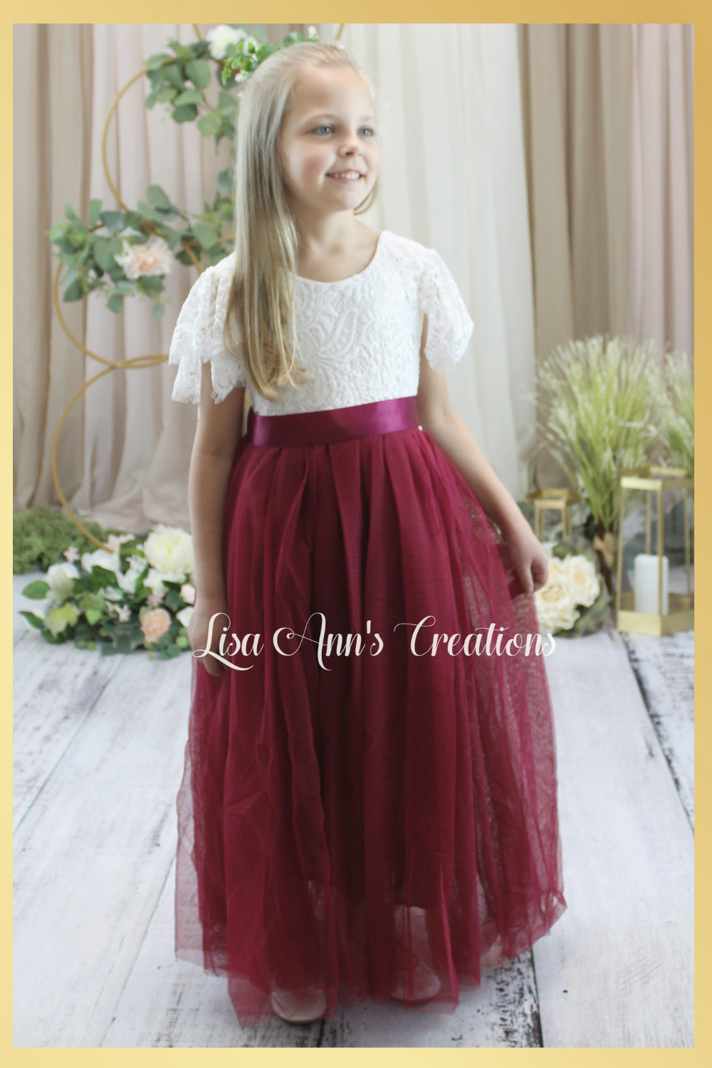 girls special occasion dress in burgundy