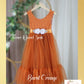 Flower Girl dress sleeveless boho style in burnt orange