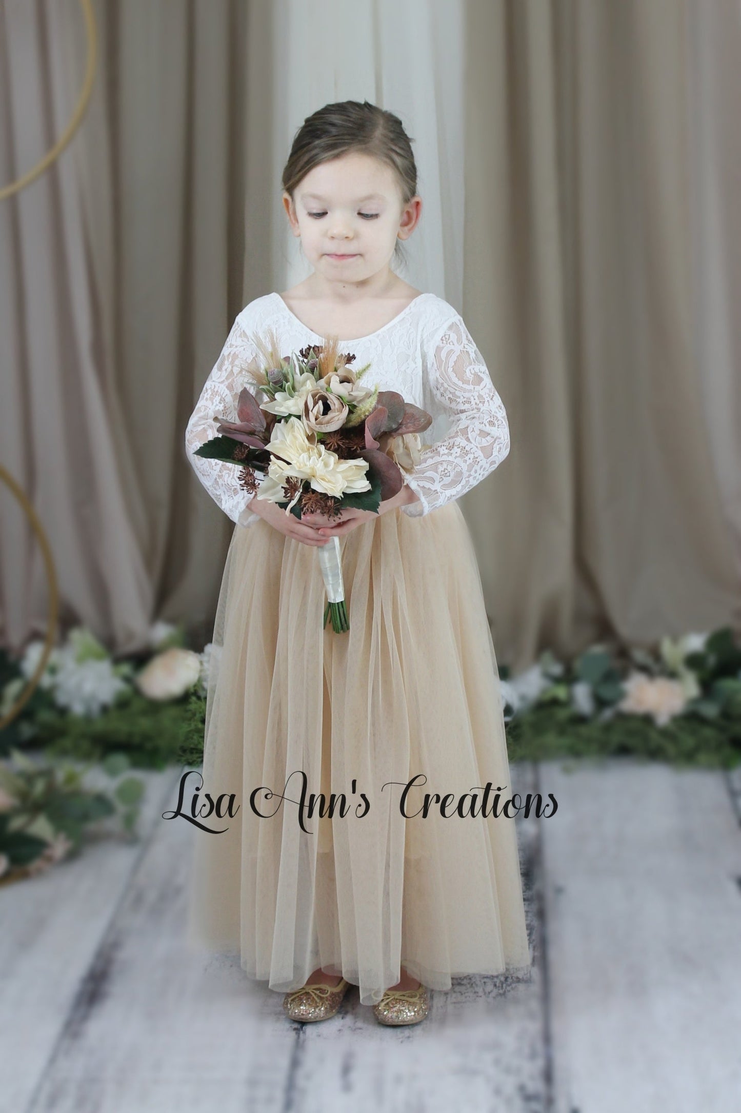 The Tulip - Long Sleeve - Champagne Dress