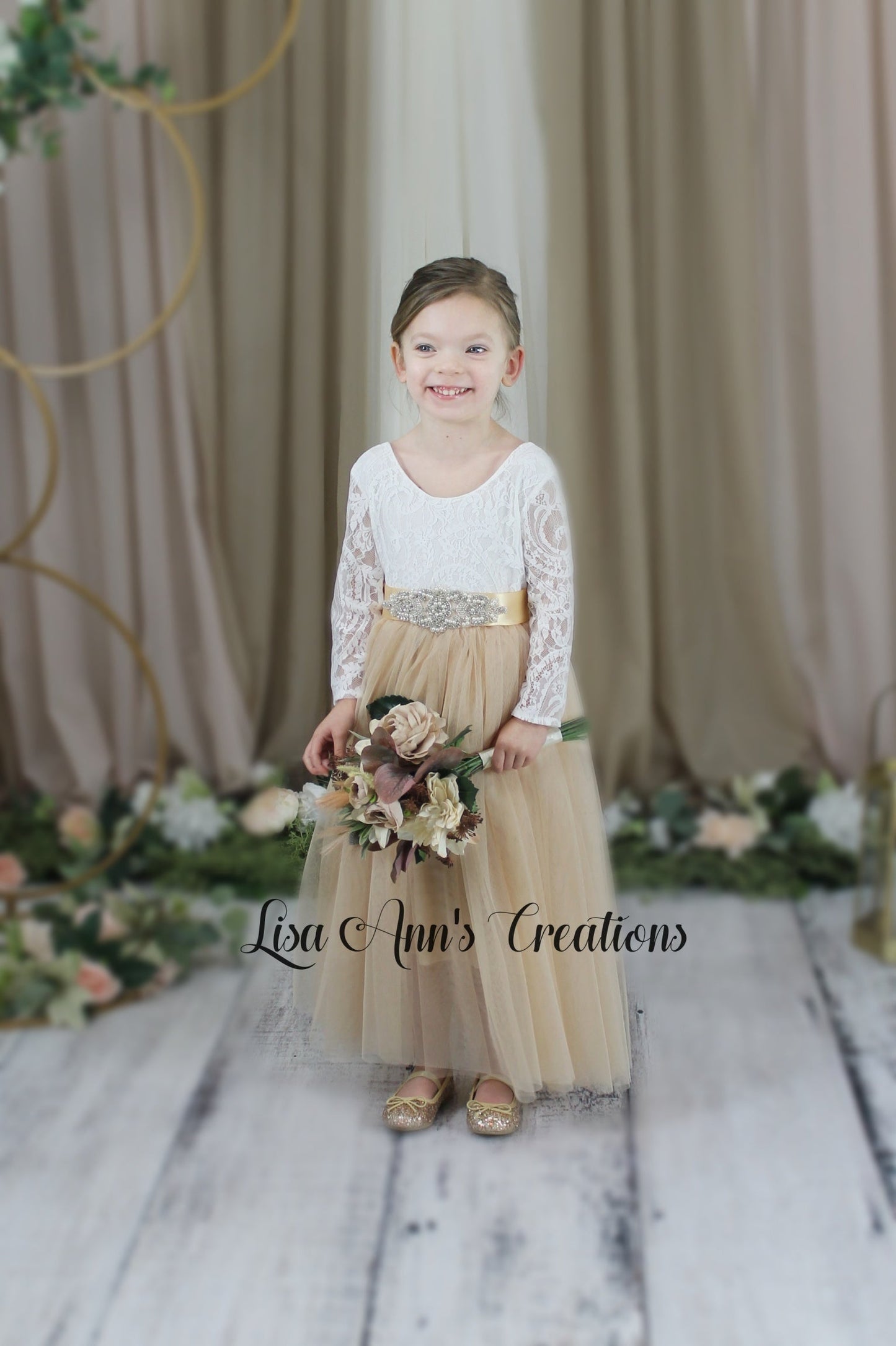 The Tulip - Long Sleeve - Champagne Dress