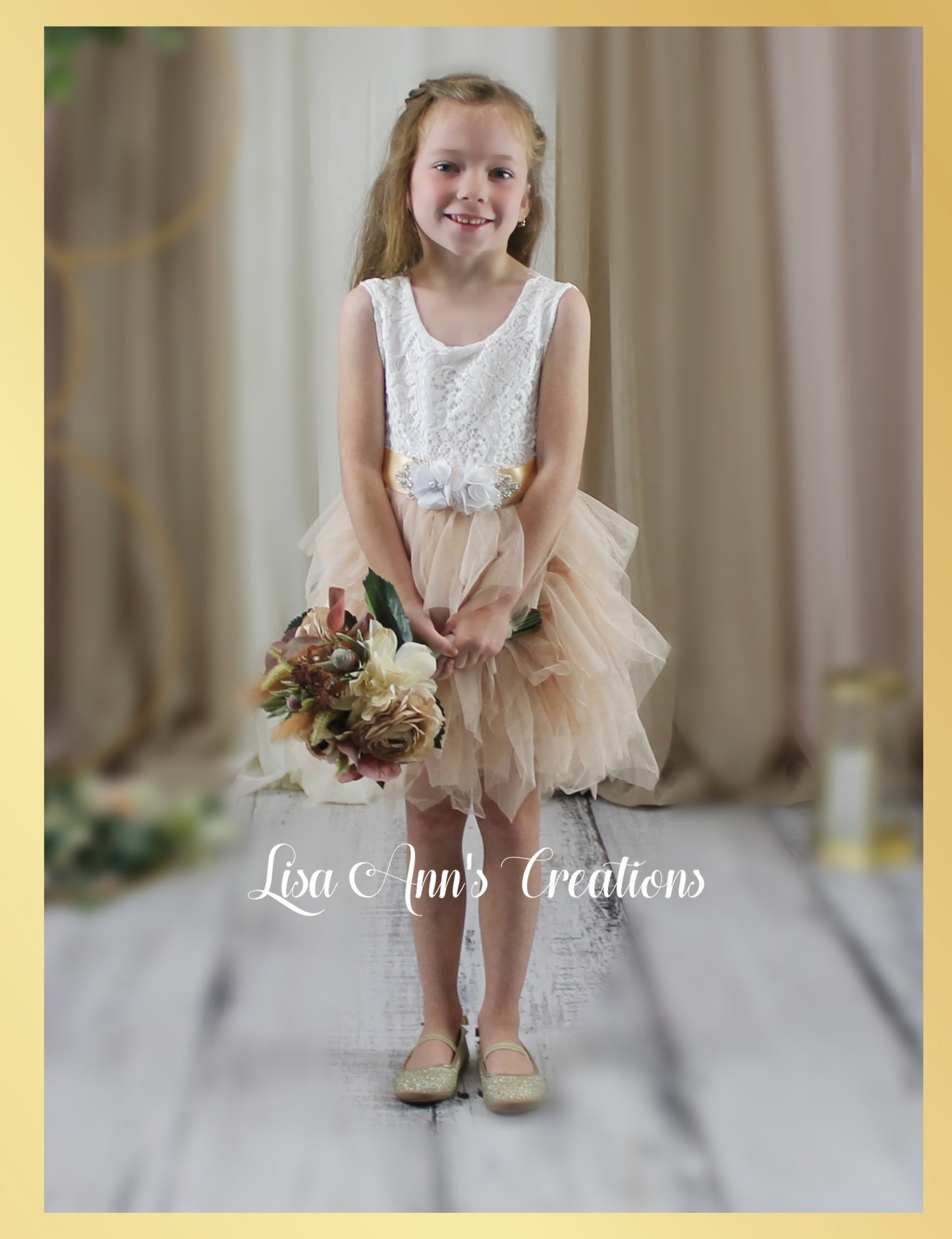 flower girl dress for boho themed wedding