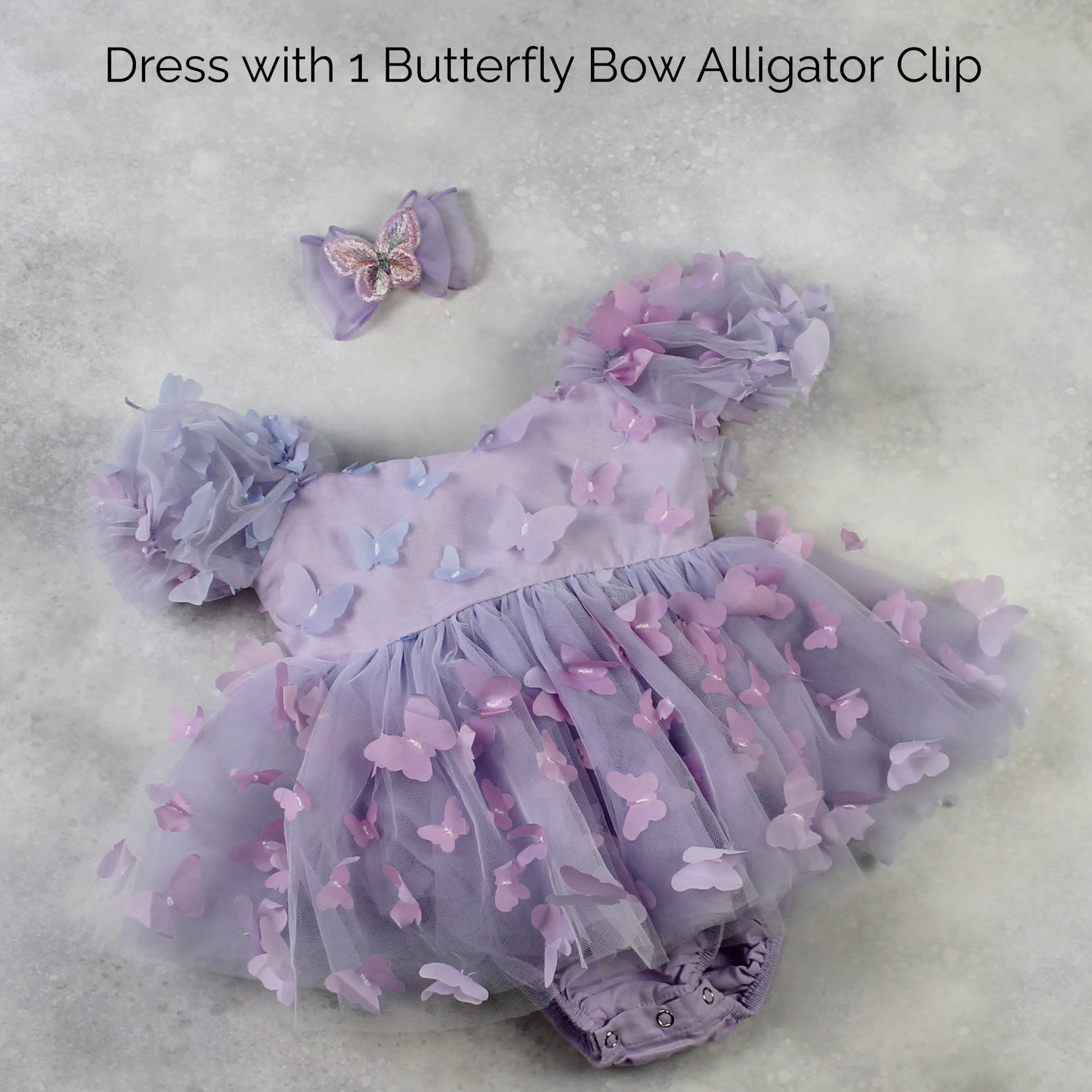 The Lilac - Baby Girl Butterfly Dress - Lavender Ombre