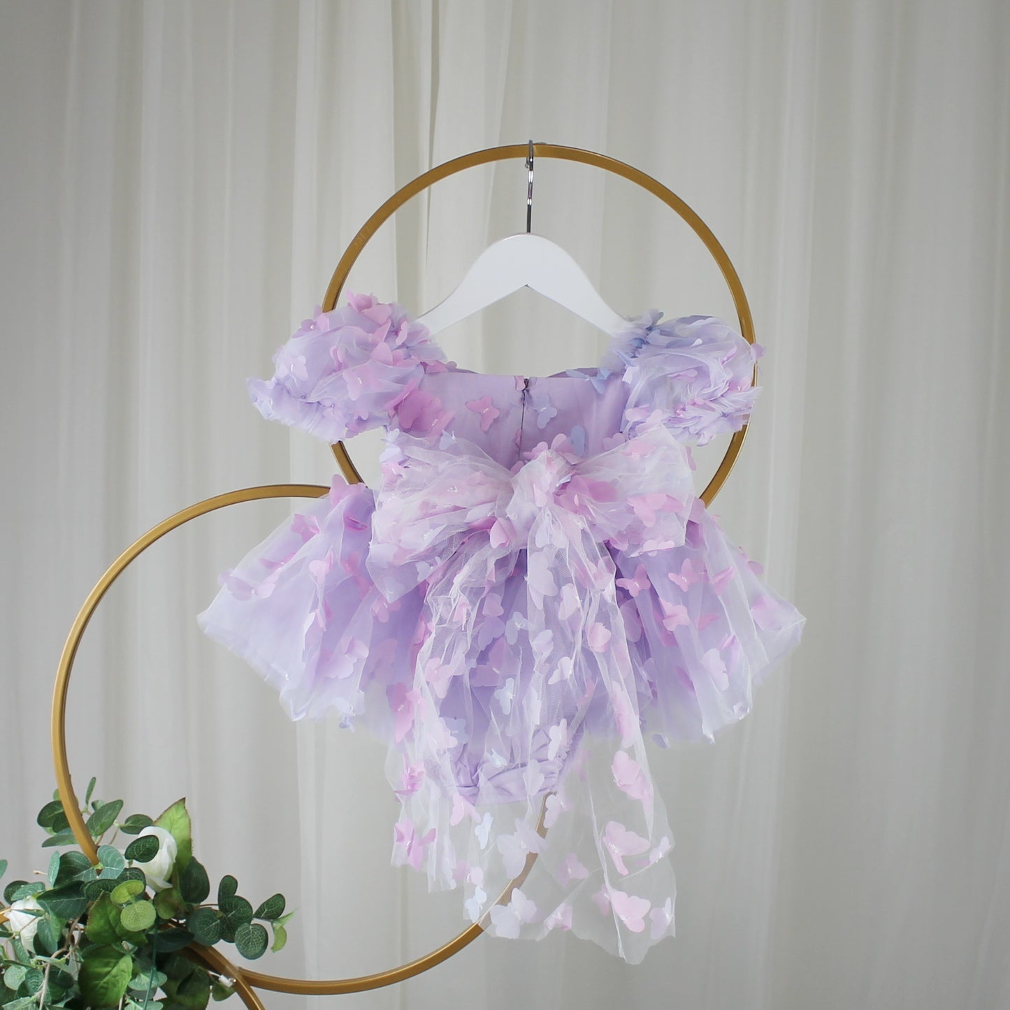 The Lilac - Baby Girl Butterfly Dress - Lavender Ombre