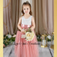 flower girl dress blush tulle with white lace junior bridesmaid