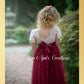 Flower girl dress burgundy tulle short sleeve junior bridesmaid dress