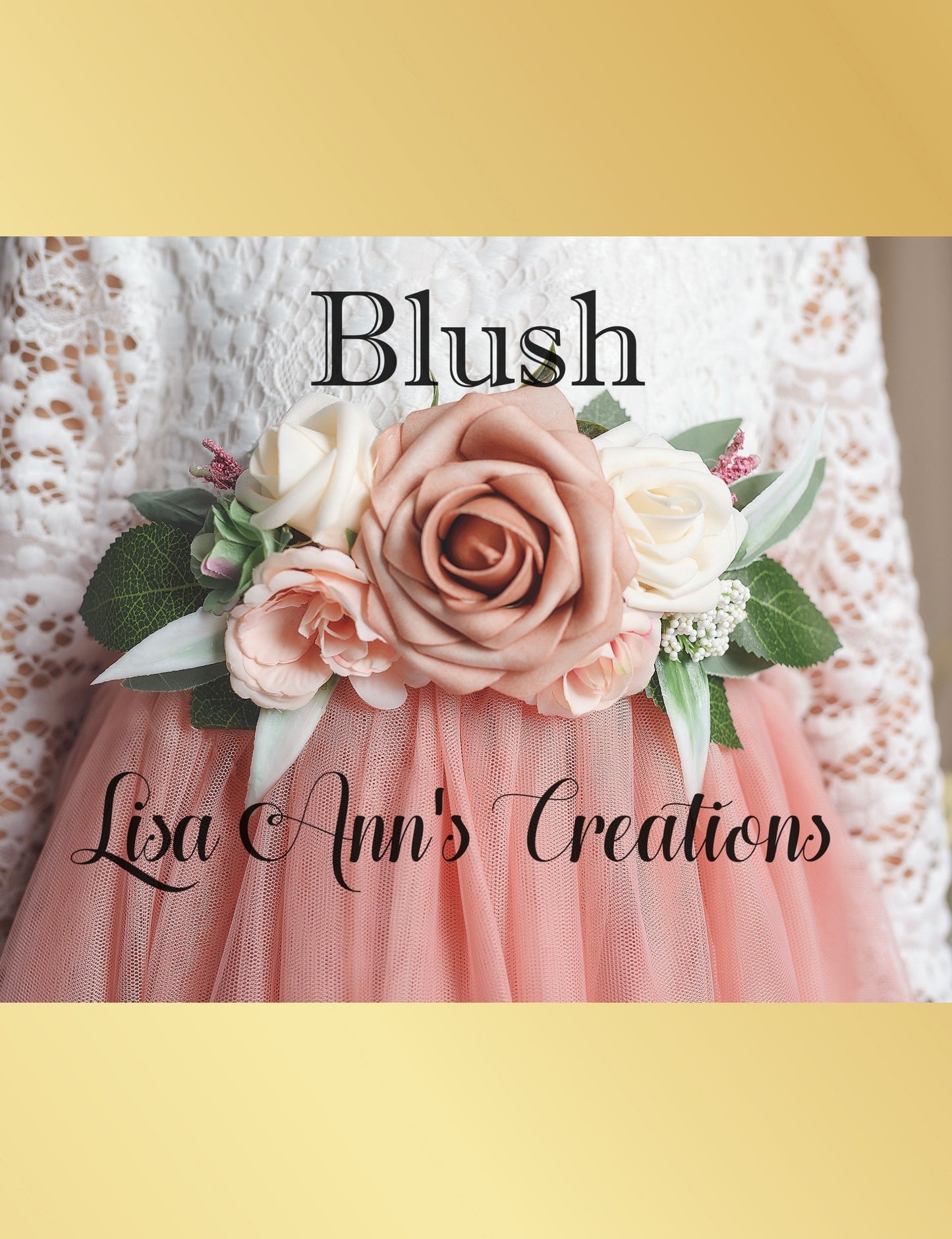 Blush flower girl sash