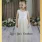 boho Ivory flower girl dress sleeveless white lace and full length tulle