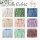 Color swatches of tulle fabric with labels for various colors and 'Lisa Ann's Creations' branding.