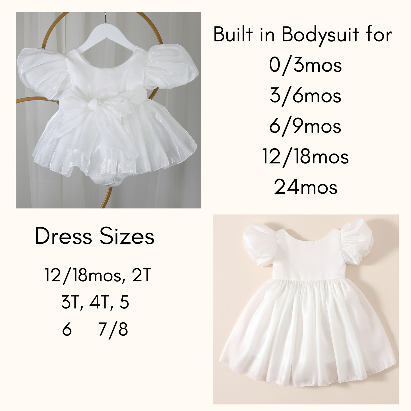 The Iris - Baby Shiny Organza Dress - Light Pink