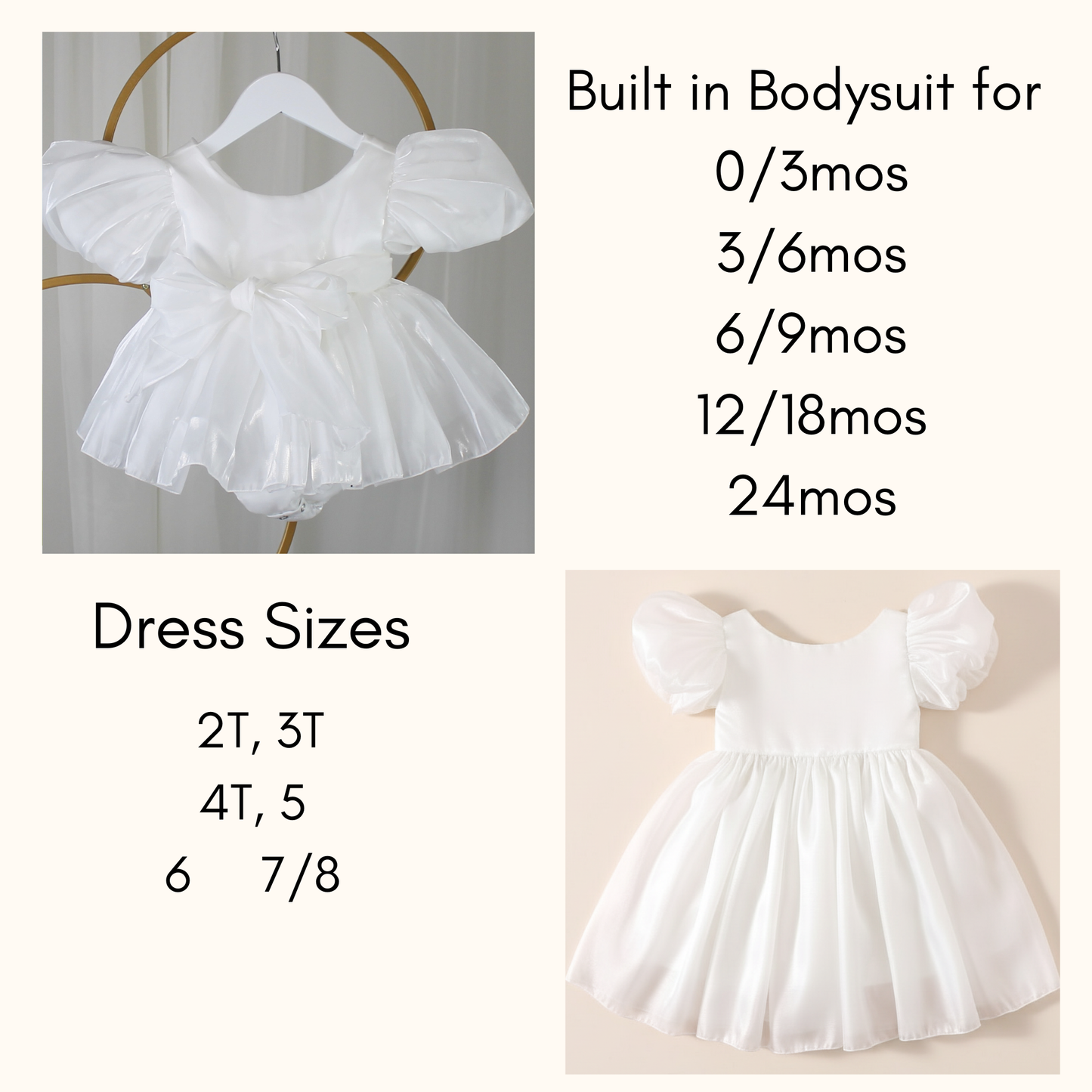 Girls White Organza Christmas Dress