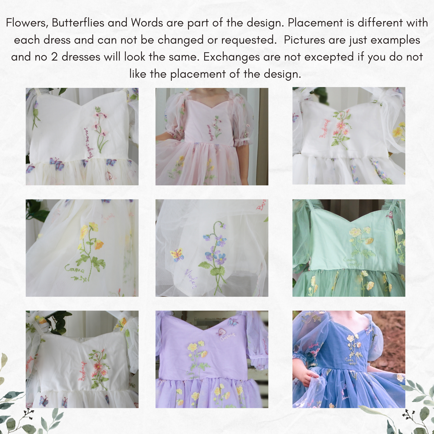 Girls Easter Dress in Dusty Blue Floral