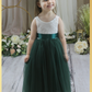 Green flower girl dress
