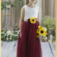 Sunflower burgundy flower girl dress