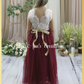 junior bridesmaid dress in burgundy