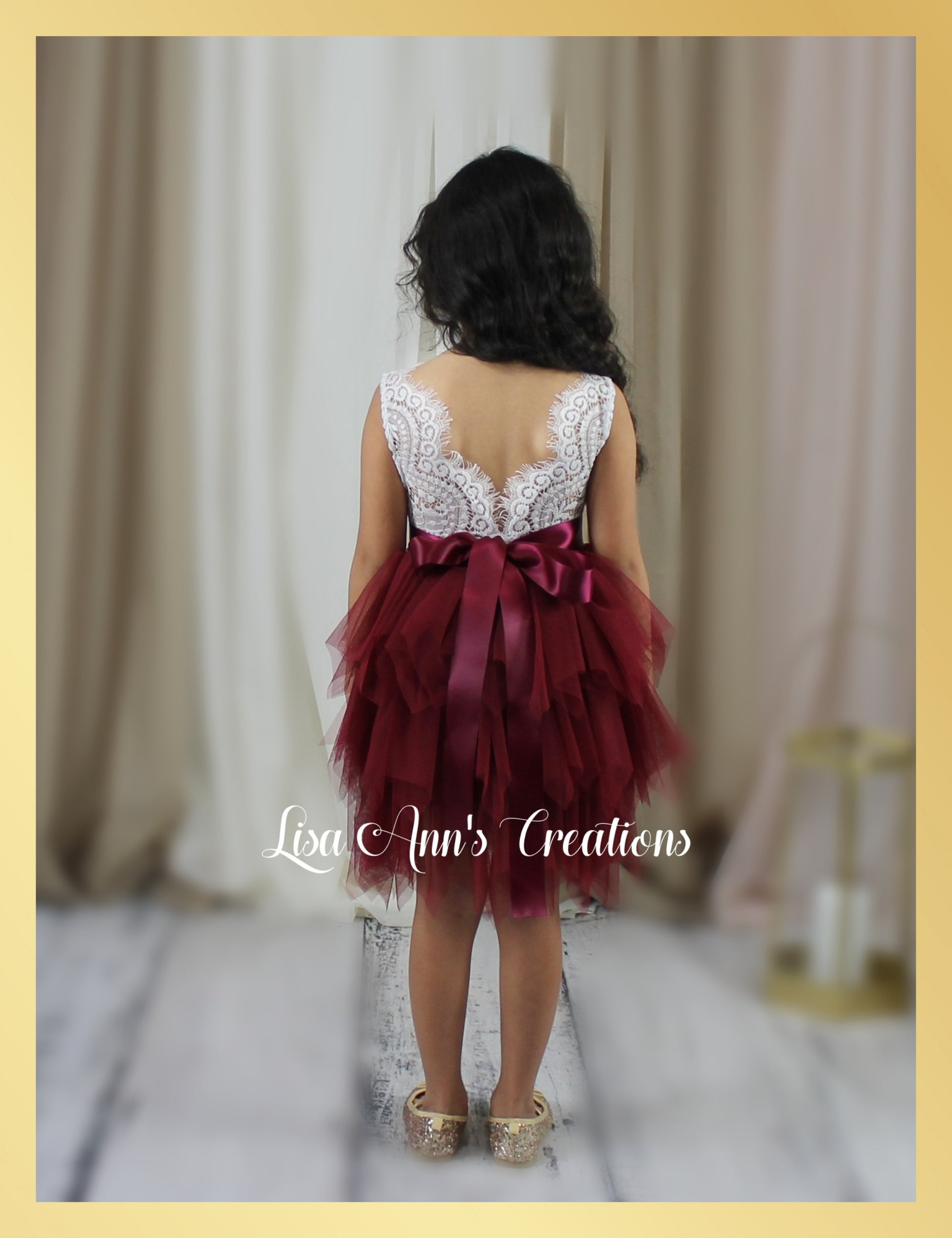 flower girl dress in burgundy for a special occasion dress