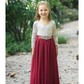 The Tulip - Burgundy Flower Girl Dress - Flower Sash