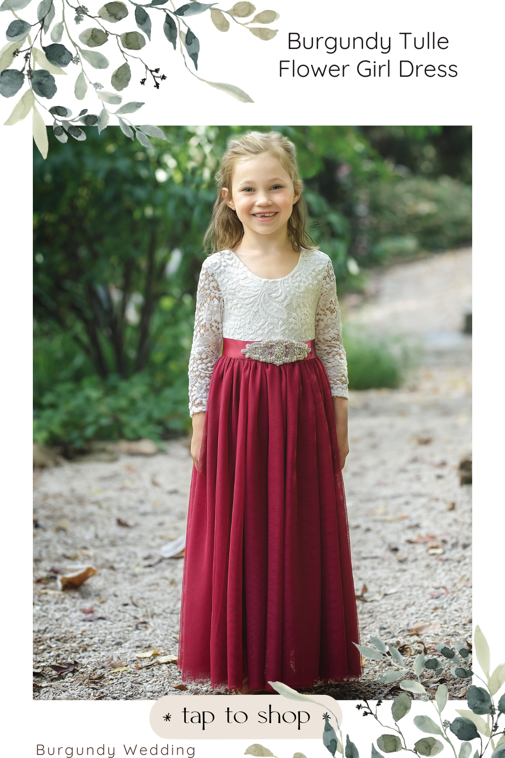 Burgundy Flower Girl Dress with Dusty Rose Floral Sash 5T/6T / Dress/Dusty Rose Flower Sash Burgundy Flower Girl Dress with Dusty Rose Floral Sash 5T/6T / Dress/Dusty Rose Flower Sash