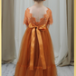 Special Occasion Girl Dress in Burnt Orange 