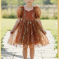 Flower Girl Dress in burnt orange floral