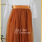 flower girl dress long sleeve white lace and burnt orange tulle