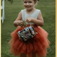 Burnt Orange Flower Girl dress in long sleeves and knee length style