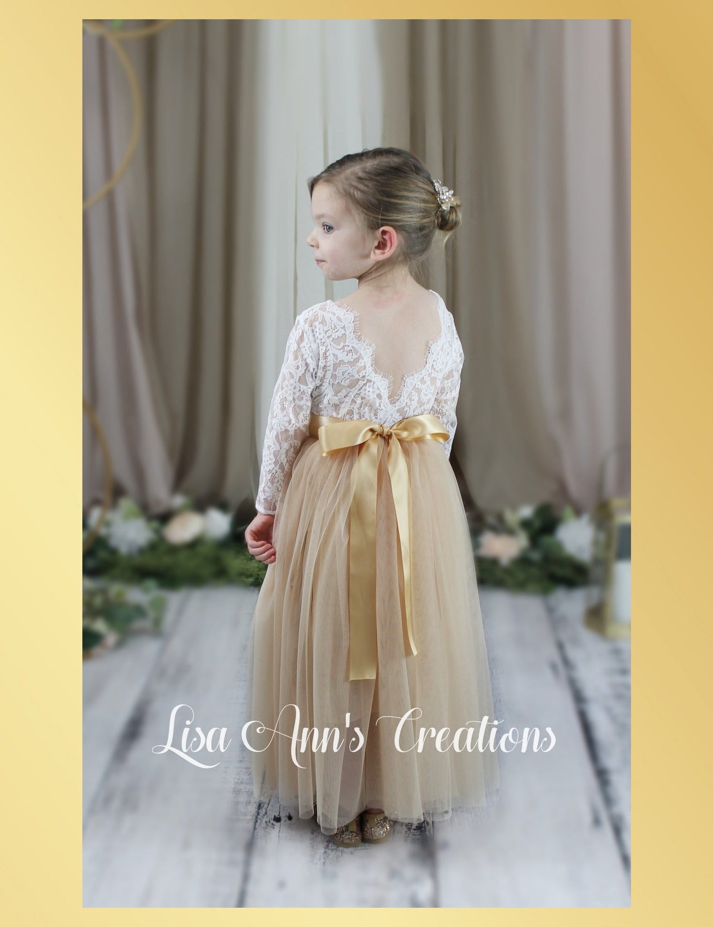 The Tulip - Long Sleeve - Champagne Dress