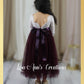 Long sleeve flower girl dress in dark plum