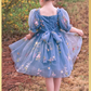 Floral flower girl dress in dusty blue