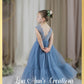 Mermaid style Flower girl dress in Dusty Blue