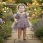 toddler flower girl dress in dusty purple tulle