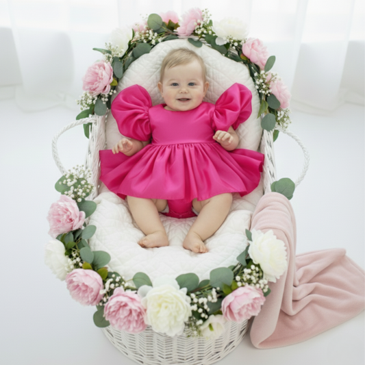 pink baby girl birthday dress 