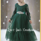 Girls Green Christmas Dress in lace and tulle