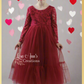 Girls Valentines Day Dress in Wine Red