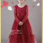 Girls Valentines Day Dress in Wine Red