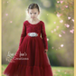 Girls Valentines Day Dress in Wine Red