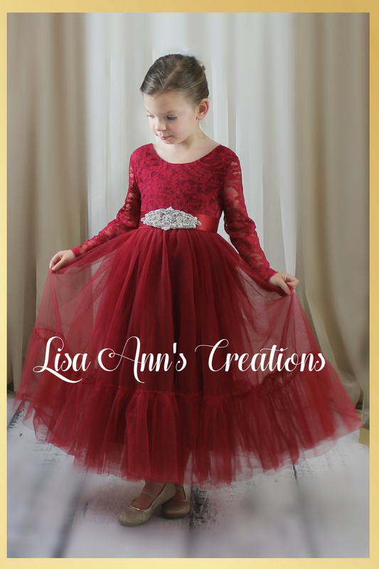 Girls Wine red Dress